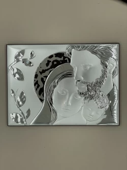 Срібна ікона Свята Родина (код АЕ 0281 4S) 30,5*22 см