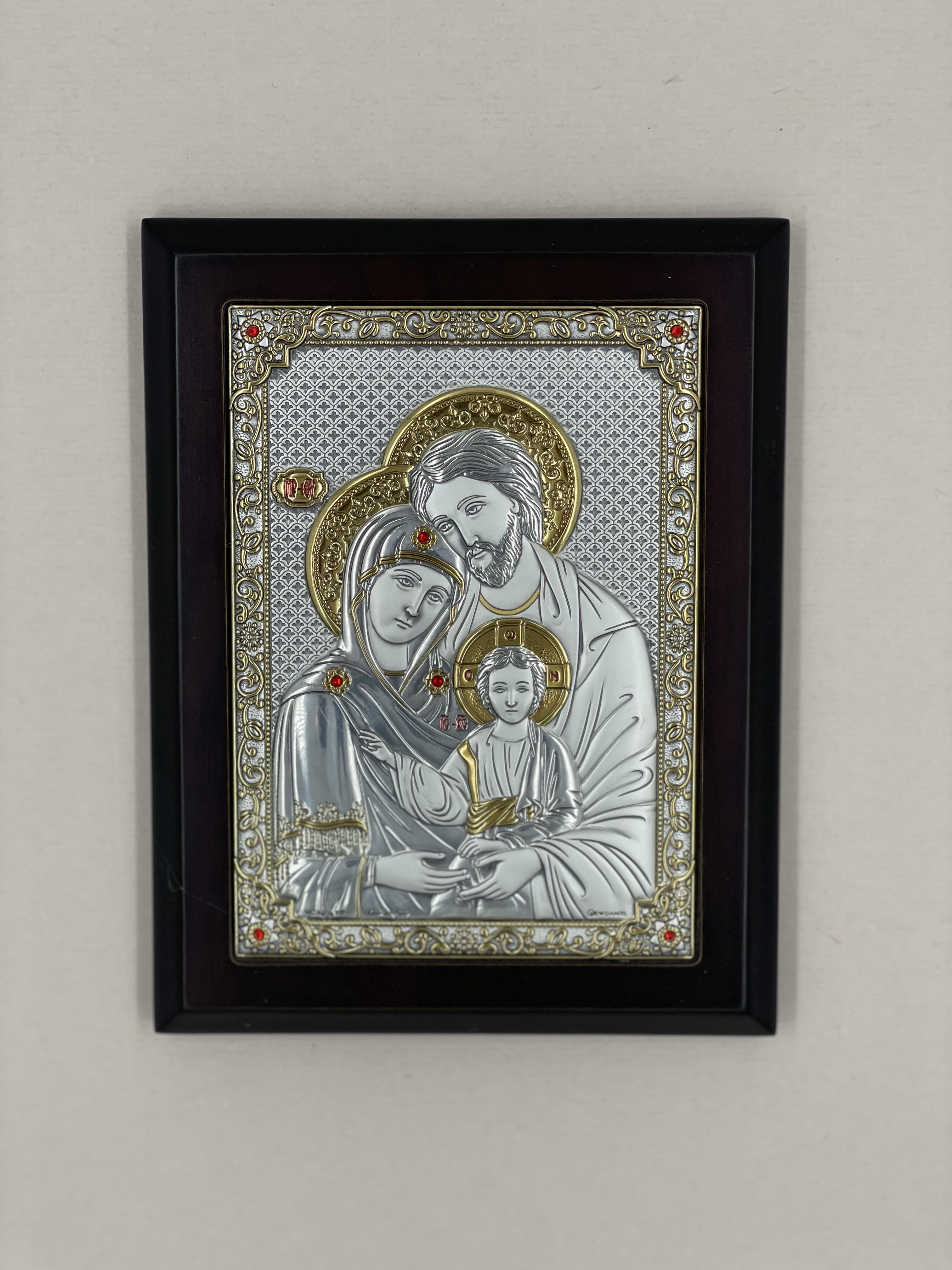 Срібна ікона Свята Родина (РD 257 EO) 14*18 см