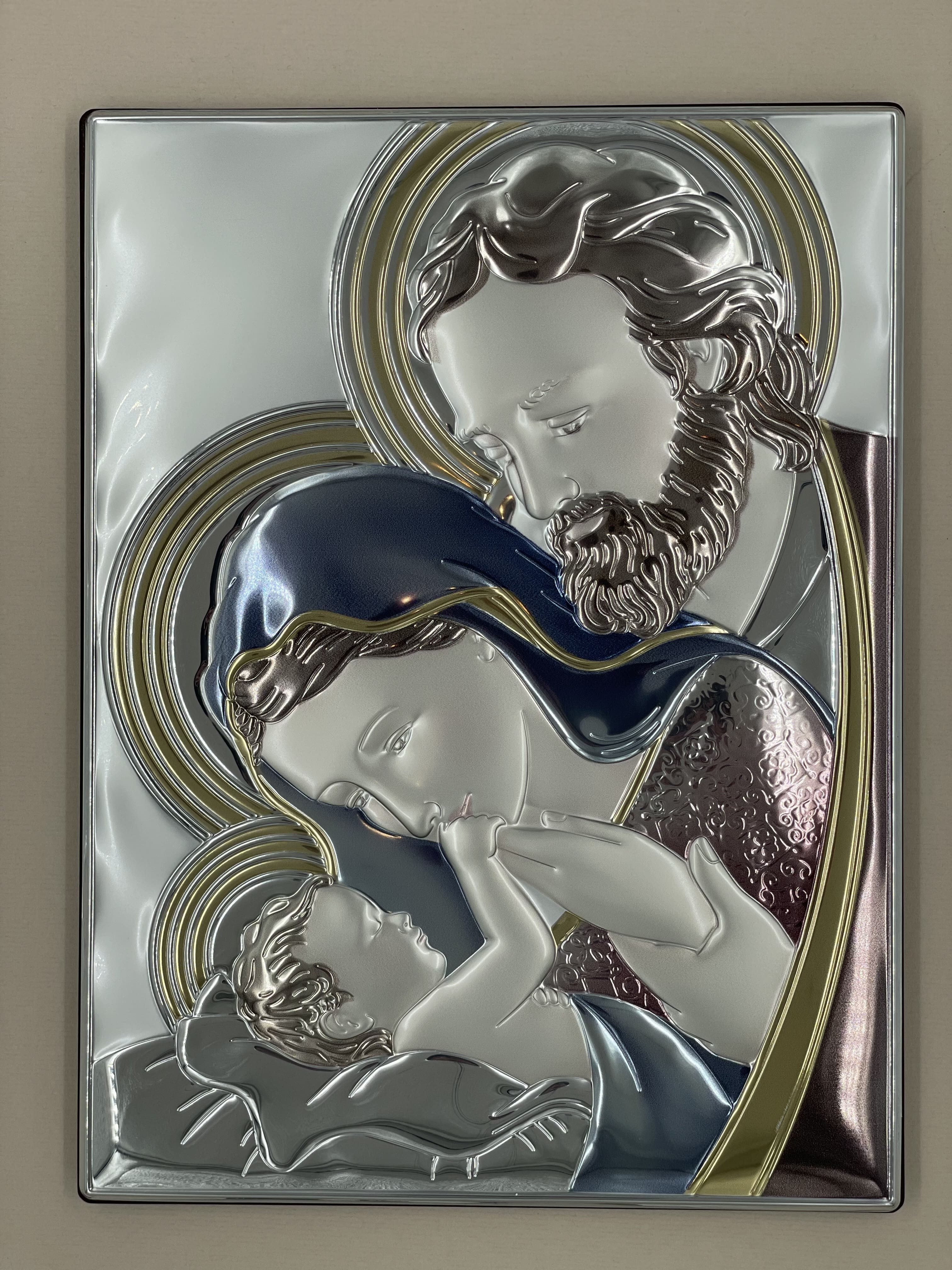 Срібна ікона Свята Родина (LE 5001 COL) 25*33 см