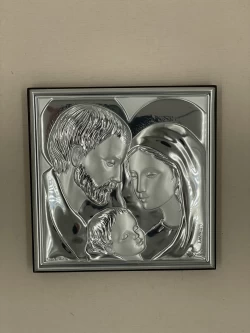 Срібна ікона Свята Родина (код 95072) 11*11 см