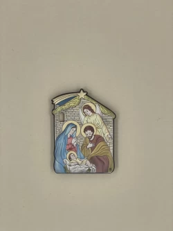 Срібна ікона Різдво Христове (С801D1444 OС) 7*10 см