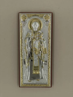 Срібна ікона Миколая Чудотворця (PD210 19) 7,5*17,5 см