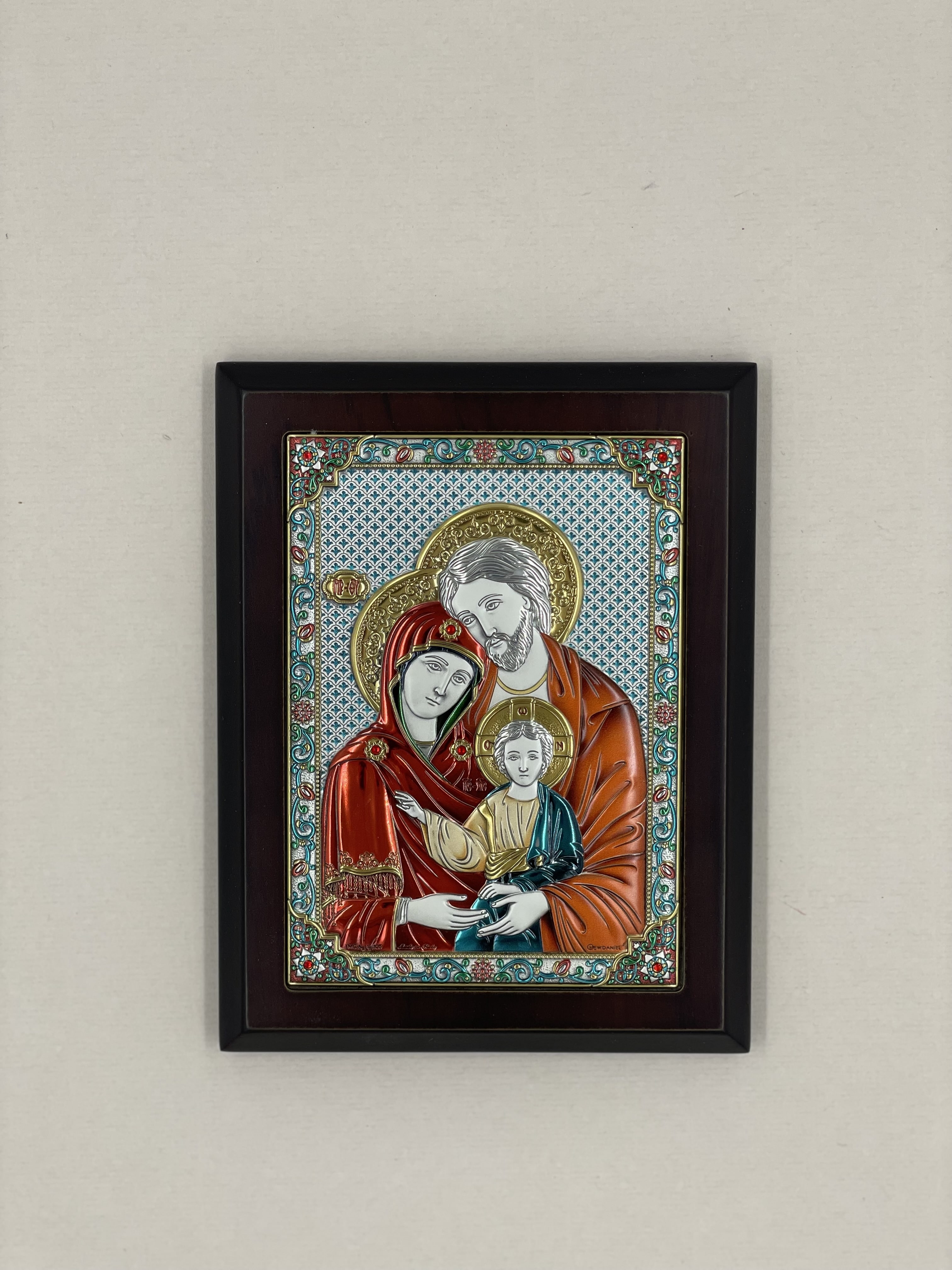 Срібна ікона Свята Родина (PD 257) 13,5*17,5 см